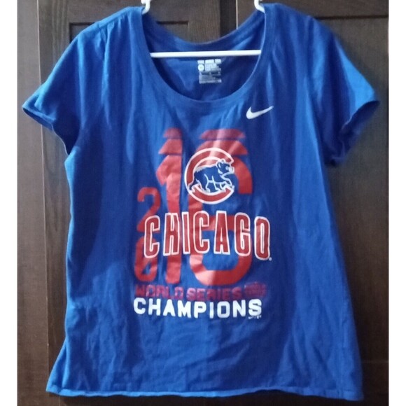 Nike Chicago Cubs T-Shirt World Series 2016 Size XL, Scoop Neck, EUC, See Note - Picture 1 of 8